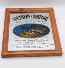 Vintage Southern Comfort Mirror Framed Picture Man Cave Bar Advertisement Pub