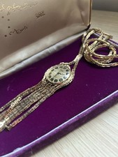 Vintage Timor Swiss Made Ladies Necklace Watch - 17 Jewel- Gold Plated Pendant