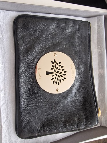 Mulberry black leather pouch - black,