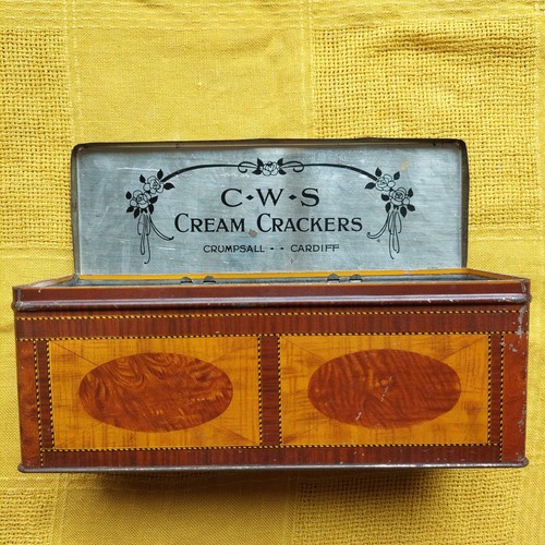 Vintage cream cracker tin with - tin,