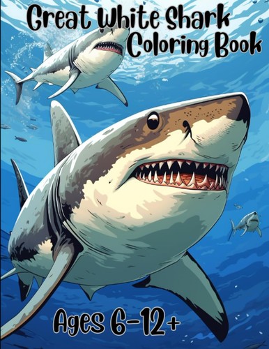 Great white shark coloring - white,