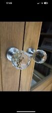 Pair Of Cut Glass/ Crystal Door Knobs Handles