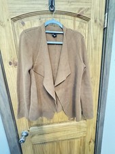 Eileen Fisher Women’s Cardigan Organic Linen Blend Open Front Tan Size L