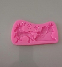 Santa reindeer sleigh Silicone Mould for Sugar Craft,Fondant,Resin,Cakes etc