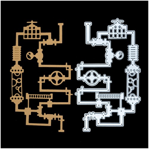 Steampunk pipes valves metal - &,