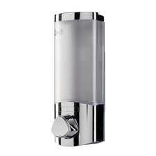 Croydex Shampoo Soap Dispenser Chrome, Adhesive Wall Mounted Pump Dispenser