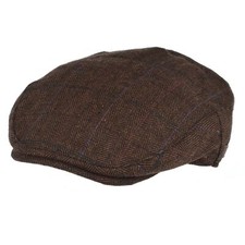 Childrens Flat Cap Brown Tweed