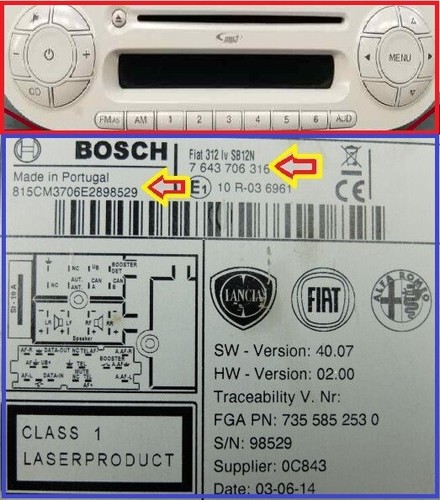 Fiat 500 bosch - bosch, radio