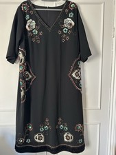 Fabulous Marina Rinaldi Black Evening Dress With Sequins And Diamante UK22 NWOT