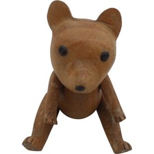 Wooden Bear Figurine Ornament 14 cm Used