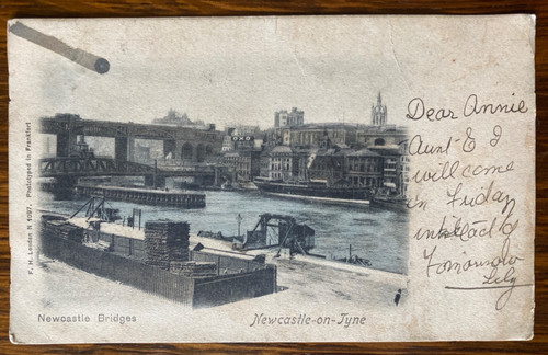 Newcastle bridges antique 1903 - newcastle,