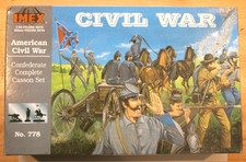 IMEX 54mm 1/32 CONFEDERATE COMPLETE ARTILLERY CAISSON SET ACW COMPLETE BOXED