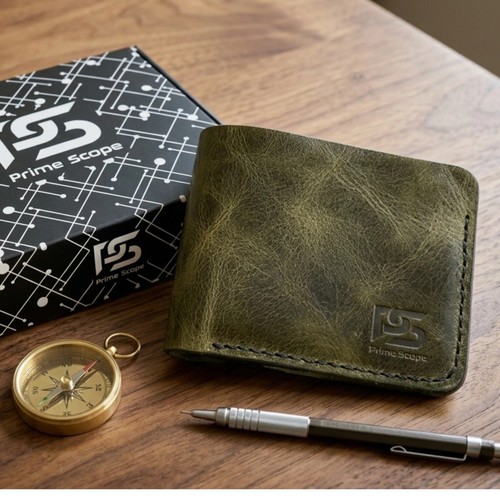 Handmade green real - green, leather
