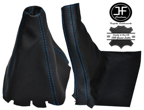 Blue stitch leather - blue, manual