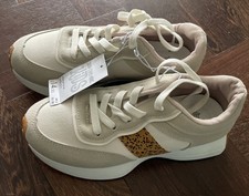 Matalan Kids Collection Girls Trainers Shoes, Beige Tan, Size 5 BNWT