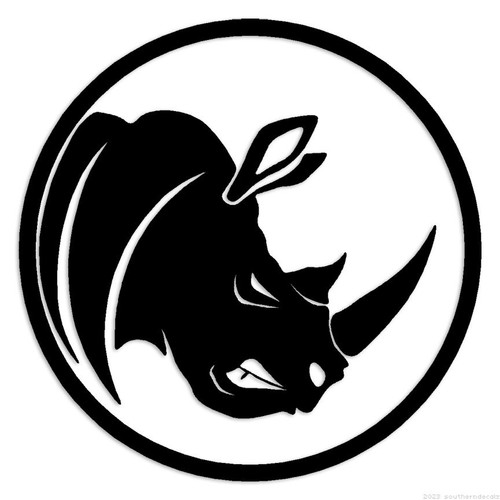 Rhino rhinoceros horn decal - rhino,