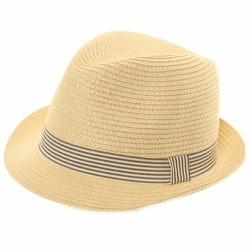 Mens ladies straw trilby hat - straw,