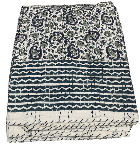 Indian kantha quilt bedspread - indian,