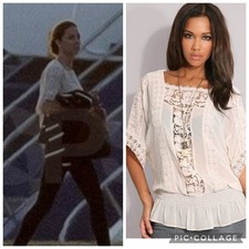 RARE Warehouse Silk Ivory Kaftan Top S uk 8 Us4 Kate Middleton Royal Princess