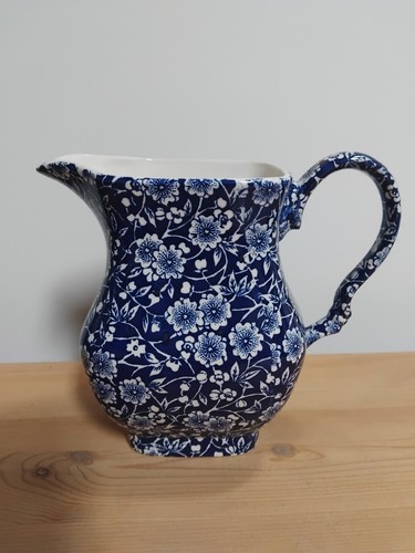 Vintage calico blue - blue, &