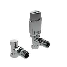 Chrome Angled TRV Radiator