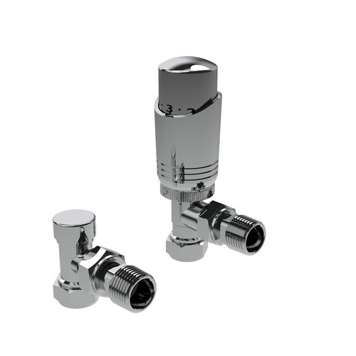 Chrome angled trv radiator - chrome,