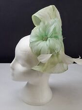 CC Country Casuals Mint Green Headband Fascinator Wedding Flower Feathers