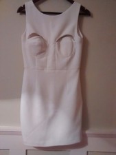 BNWOT 10 AQUA BY AQUA COUTURE AQAQ WHITE IVORY CREAM PARTY COCKTAIL DRESS XMAS