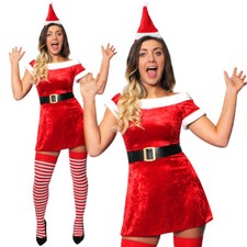 LADIES MISS SANTA DRESS VELOUR