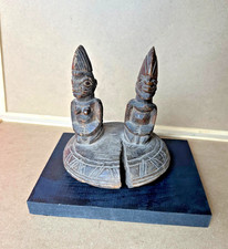 Antique Yoruba Ibeji Twin Figures Pot Cover / Lid (Oju Epa) - Nigeria
