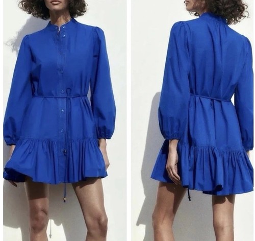 Zara cobalt blue belted - cobalt,