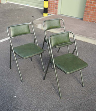Set of Three Vintage Industrial Costco Foldout Chairs - FREE UK DELIVERY