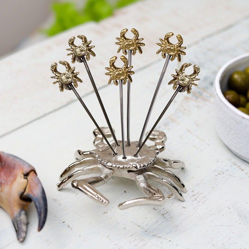 Set six crab olive picks - six,