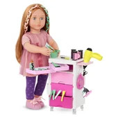 Our Generation Salon Cart and Hair Styling Accessories Playset NEW Free P&P