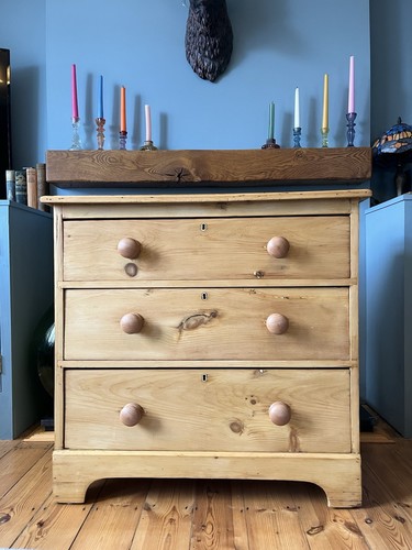 Antique victorian pine chest - victorian,