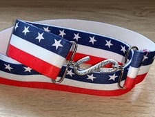 Elasticated Snake Belt Stars and Stripes USA 37mm Adult Boys Mens Girls xl xxl