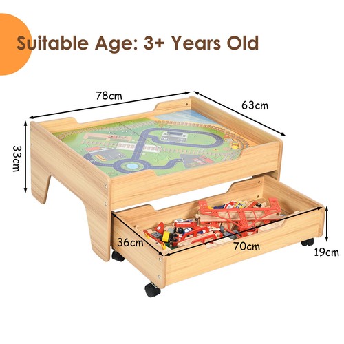 Train track set table wood - &,