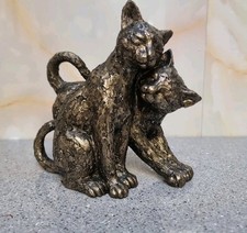 Bronze effect Cats Sculpture