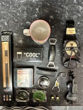 Guinness Memorabilia Job Lot – Clock, Tin Whistle, Harmonica, Badges & More 