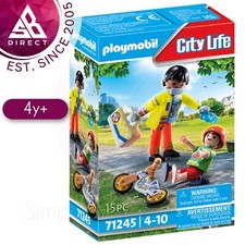 Playmobil Rescue Paramedic Toy│Patient, Face Mask, Plasters, Bike & Helmet│4y+