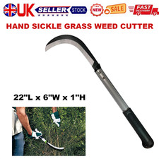 Garden Scythe Sickle Weed Nettle Bramble Bush Wacker Hand Held Heavy Duty 22"