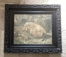 Antique Original Oil On Canvas