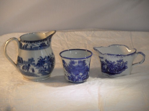 Antique blue white cream - antique,