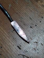 ?Vintage Antique Tool Copper Head Soldering Hand Iron Wood Handle Ornament Fire