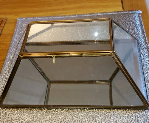 Vintage large brass glass - large,