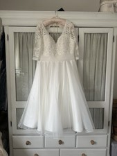 Tea Length Bridal Lace Dress