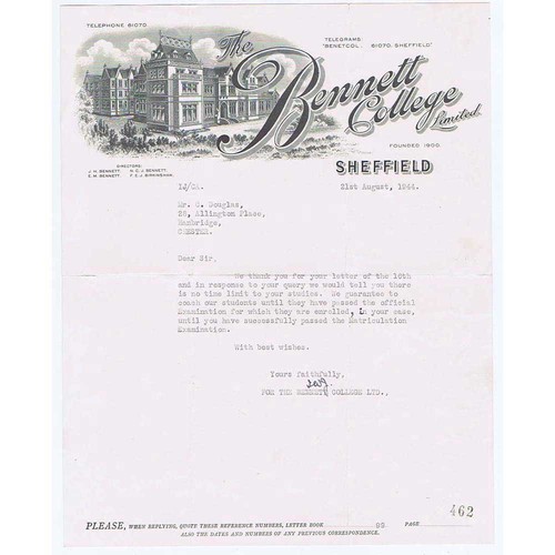 1944 billhead the bennett - the,
