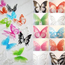 3D Butterfly Wall Art Decal Stickers Magnet Mural Home Decoration 12pcs 48pcs 