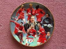 Liverpool FC collectors plate  Treble Winners 2001  Rob Perry   Danbury mint
