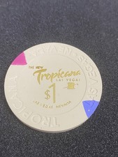 The New Tropicana $1 Las Vegas, Nevada Gaming Poker Casino Chip closed casino